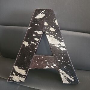 Black and White Fur "A" Decorative Letter